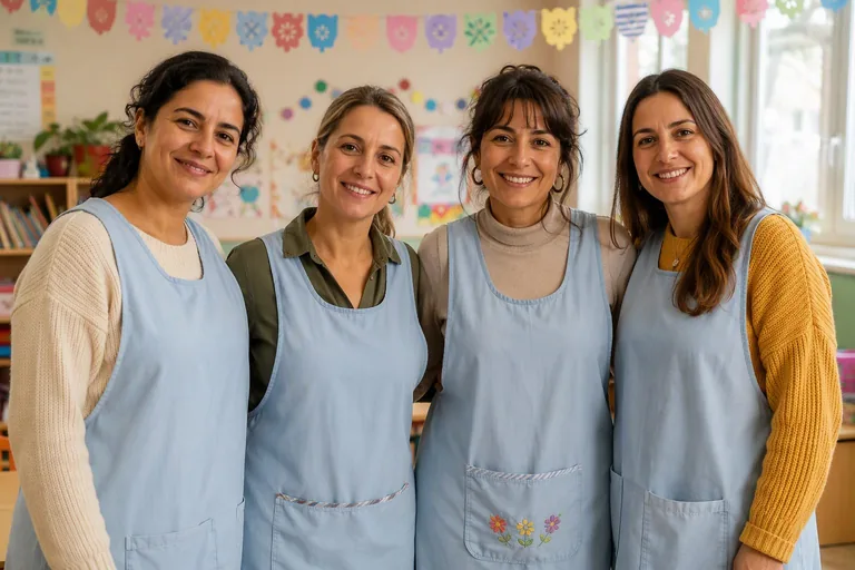 Equipo de educadoras de Valeryna en el aula